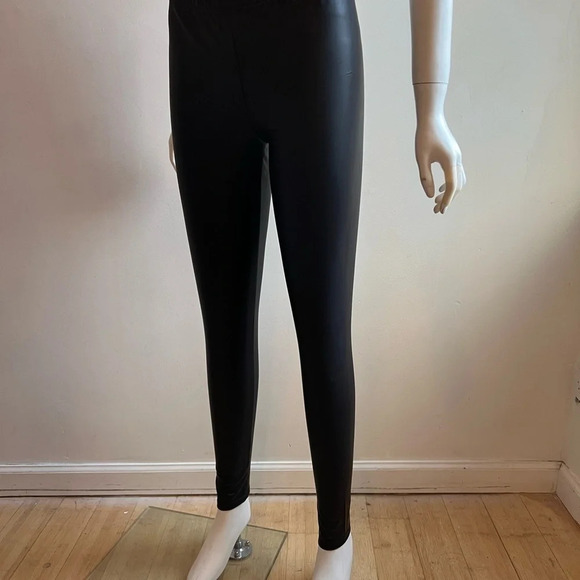 Dorothy Perkins Shiny Wet Look Black Leggings Pants Stretch US6 UK 10 - Picture 3 of 11
